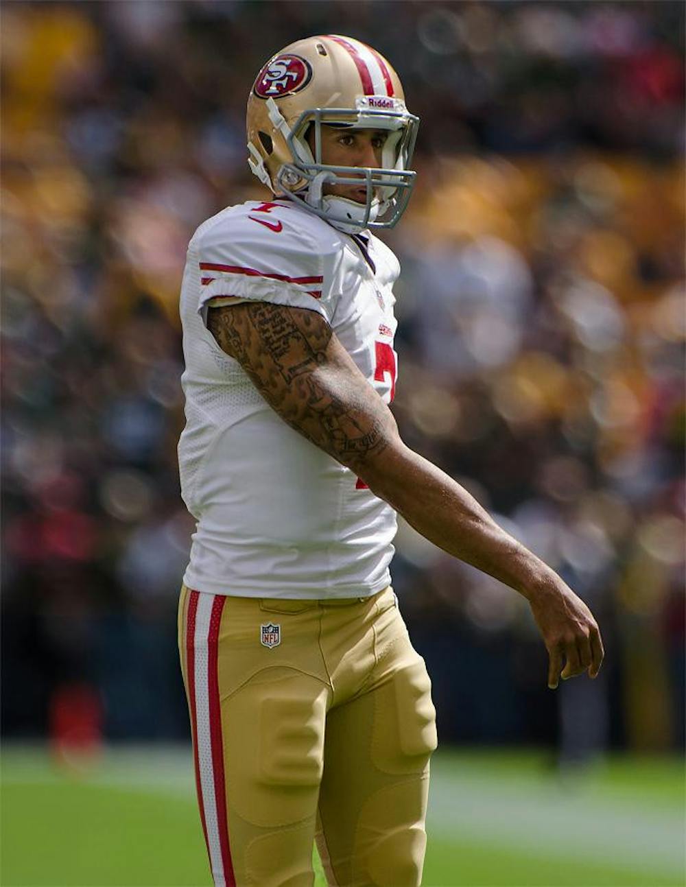 On August 26, 2016, Colin Kaepernick sat down during the playing of the U.S. national anthem. 