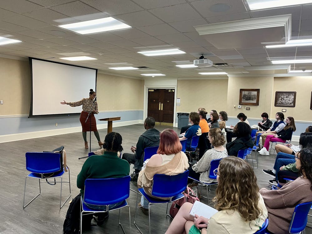Professor Tiphanie Yanique, the 2024 Ferrol A. Sam's Jr. Distinguished Chair in English, reads from her poetry book, Wife, for February's Third Thursday writing series at Mercer University. 