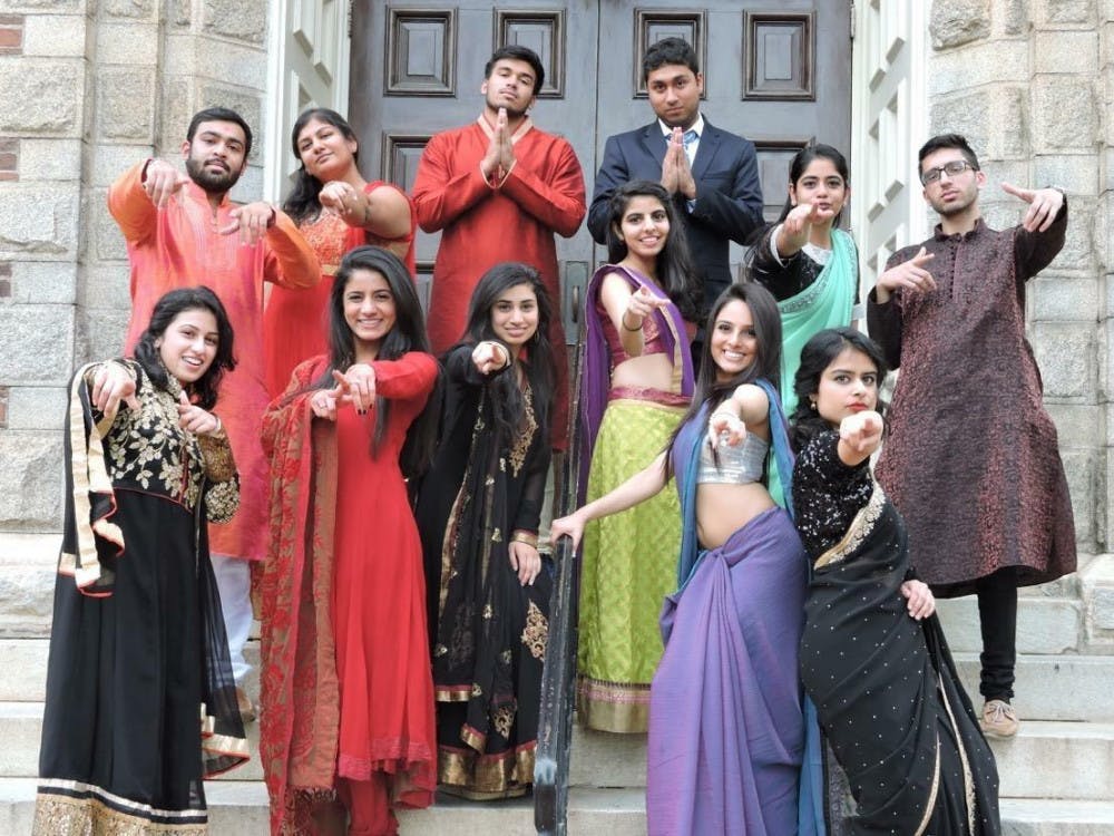 Rangreli, Mercer's Southeast Asian Dance Team, poses for a photo in their dancing dress.