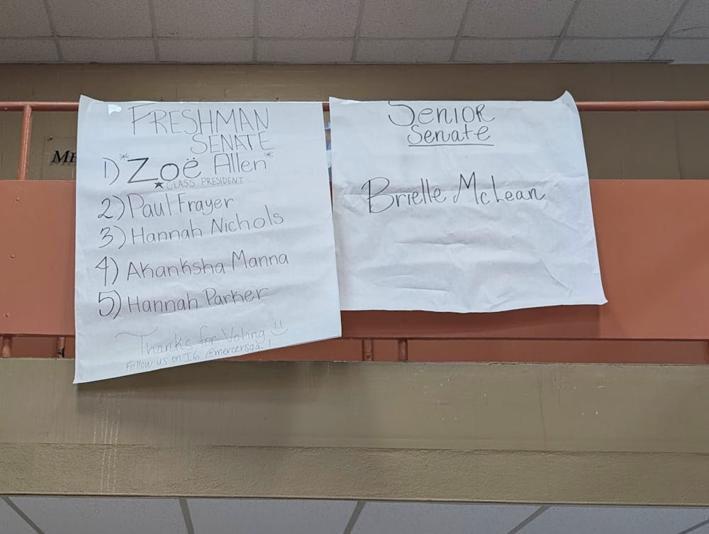 The results of this week's SGA elections hang in the CSC.