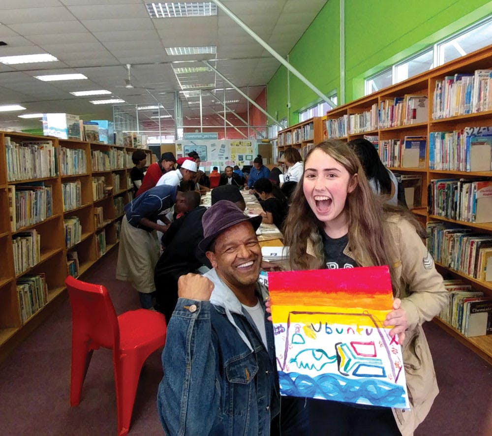 Mercer Sophomore Brianna Levin during her summer internship at a local library in Cape Town, South Africa.