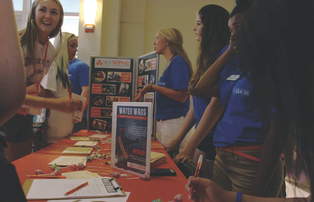 More than 350 students signed up at Bear Fair for MerServe, a new student organization that focuses on volunteerism.