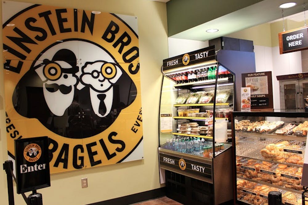 Einstein Bros. Bagels, located on the first floor of the Tarver Library, is a relaxed cafe where you sit and grab a bite to eat or hang out with friends.