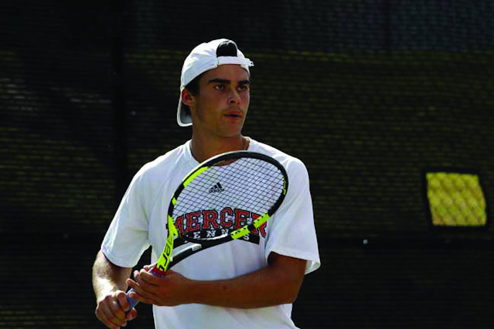 Mercer tennis player, Oliver Stuart (junior). Photo by Yusuf Tas.
