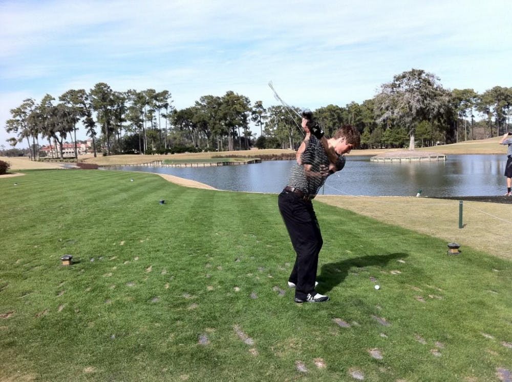 (photo courtesy of Andrew Tredway) Mercer Mookie DeMoss got off to a good start at the JU Invitational, carding a 74 (+2) during the first round.