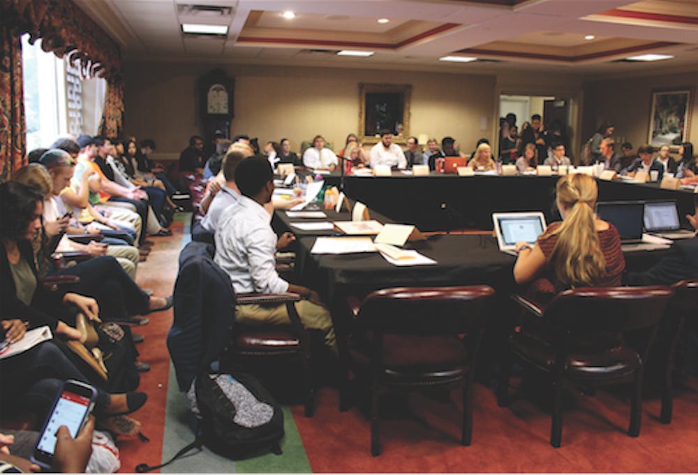 Student organizations representatives come to the SGA senate meeting. Photo by Jenna Eason. 