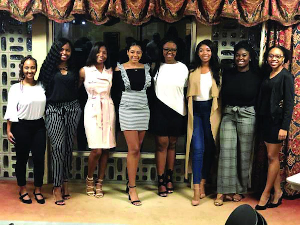 Founders of newly approved student organization, W.O.M.E.N (Women of Minorities Empowering the Neighborhood) with new members at their first interest meeting. Photo provided by Tiana Phoenix.
