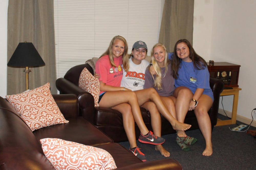 Chloe Durden, Emily Harvey, Holly Wells and Maddie Reece have volunteered to host international students from Jacksonville University in their suite. 
