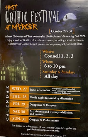 Mercer Gothic Festival flyer