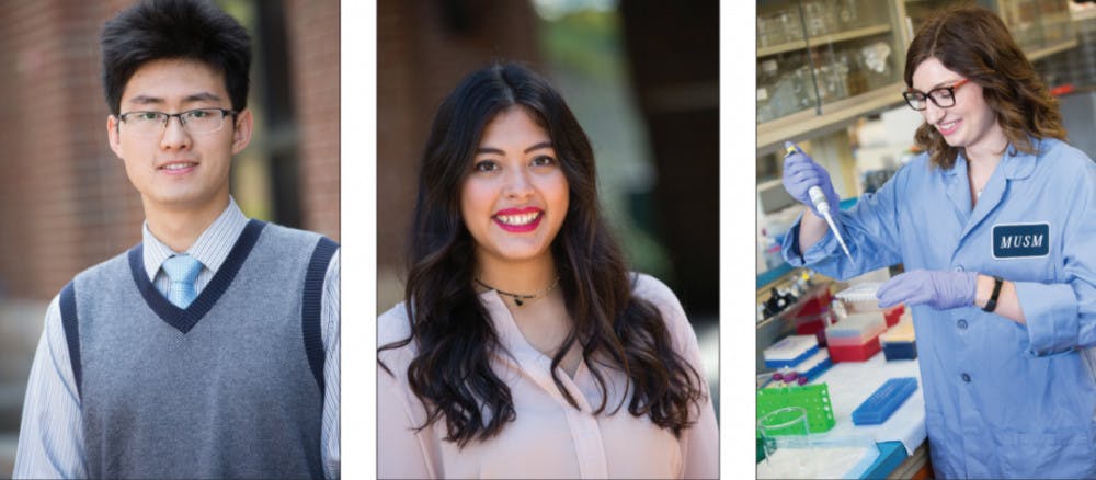 From left to right, Runyu Cai (winner), Kyla Semmendinger (winner), Jessica Resnick (Honorable Mention)