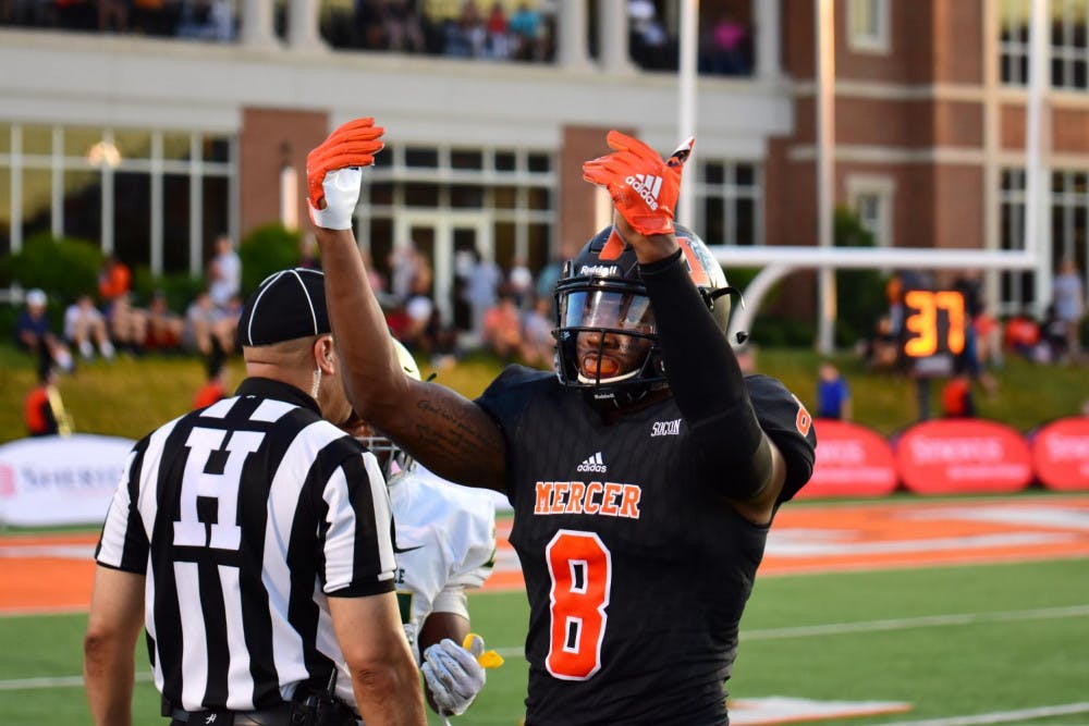 Wide receiver Marquise Irvin (#8) in Mercer's game against Jacksonville. Photo by Mitch Robinson.
