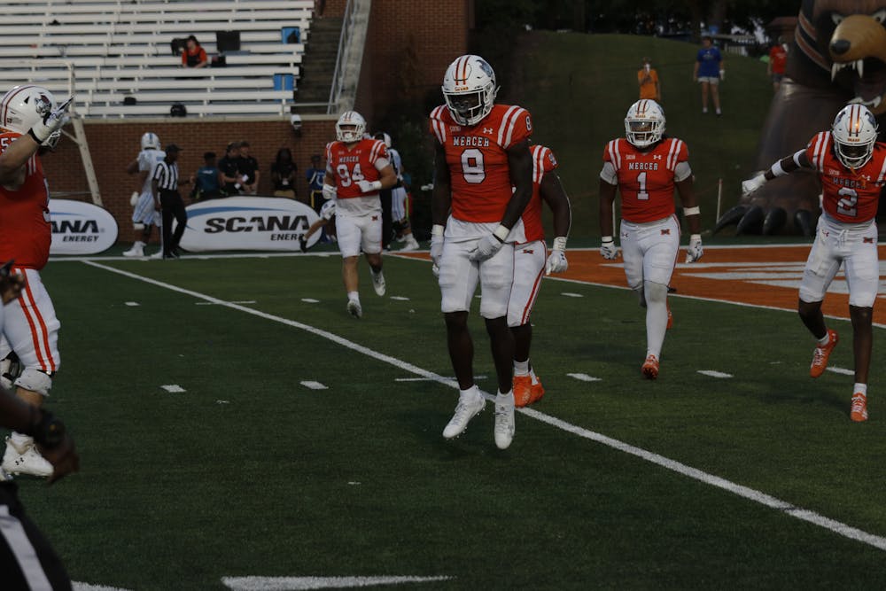 TJ Moore '25 celebrates a big play against The Citadel on Sept. 22, 2025. Moore was invited to the New York Giants' rookie minicamp after a strong career for the Orange and Black.