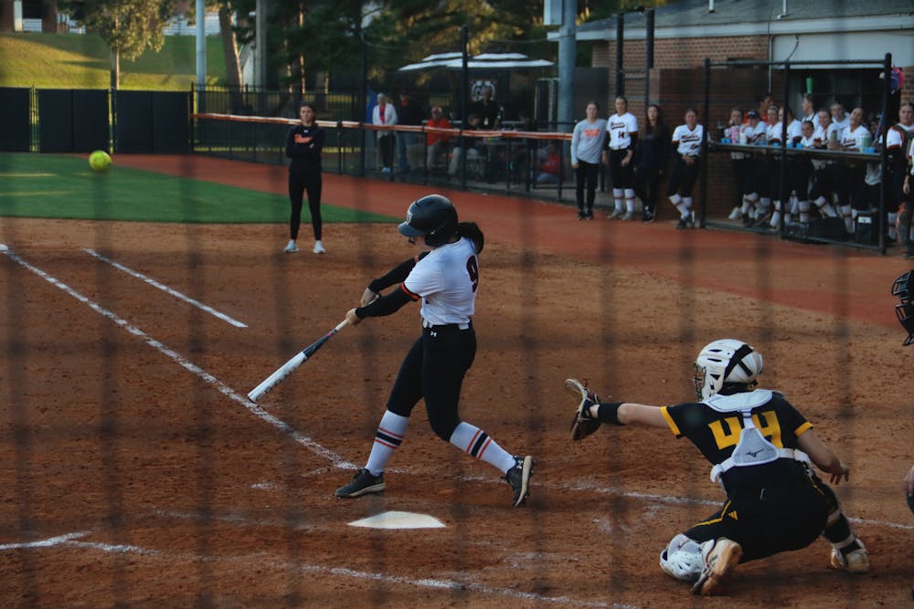 Sydney Harris '25 in an at-bat against Kennesaw State University on April 9, 2025. While Harris did not record a hit in the game, the Bears beat the Owls, 3-1.