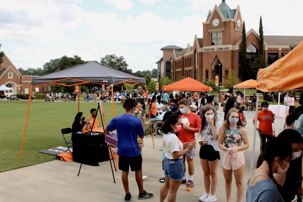 Large groups of students attended the student organization meet and greet, also referred to as Bear Fair 2.0, on Aug. 28. This event was held after a fully virtual Bear Fair on Aug. 17 had many technical difficulties