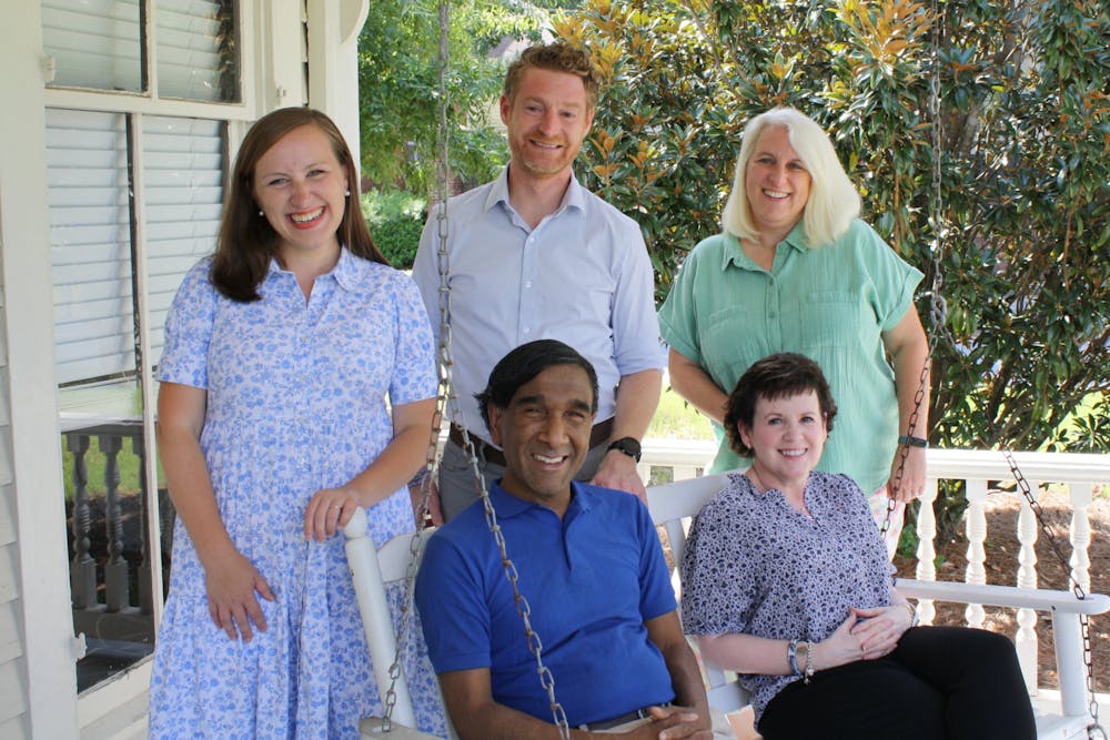 <p>Top row from left: Counseling and Psychological Services staff Kathryn Scoggins, Shaun Kell and Ginger Evans. Bottom row from left: CAPS&#x27; Ruvan Weerasuriya and Emily Piassick. Photo courtesy of Shaun Kell.</p>