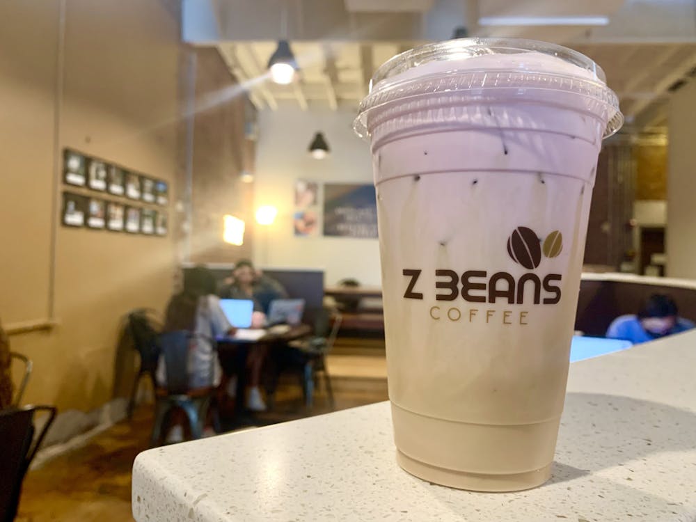 A purple "bestie latte" from Z Beans. 