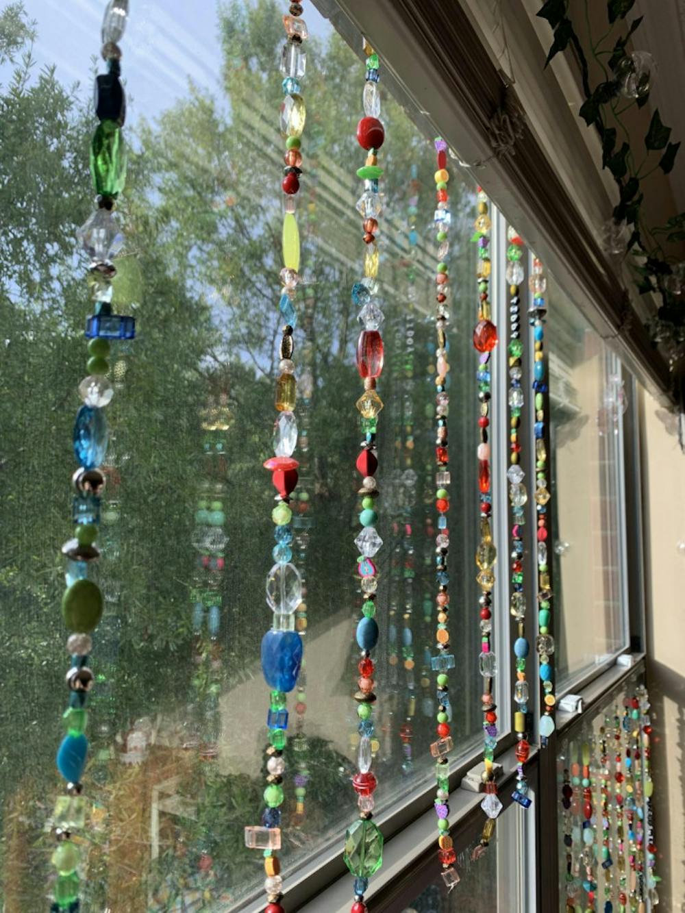 Beaded curtains are a beautiful way to liven up your dorm. 