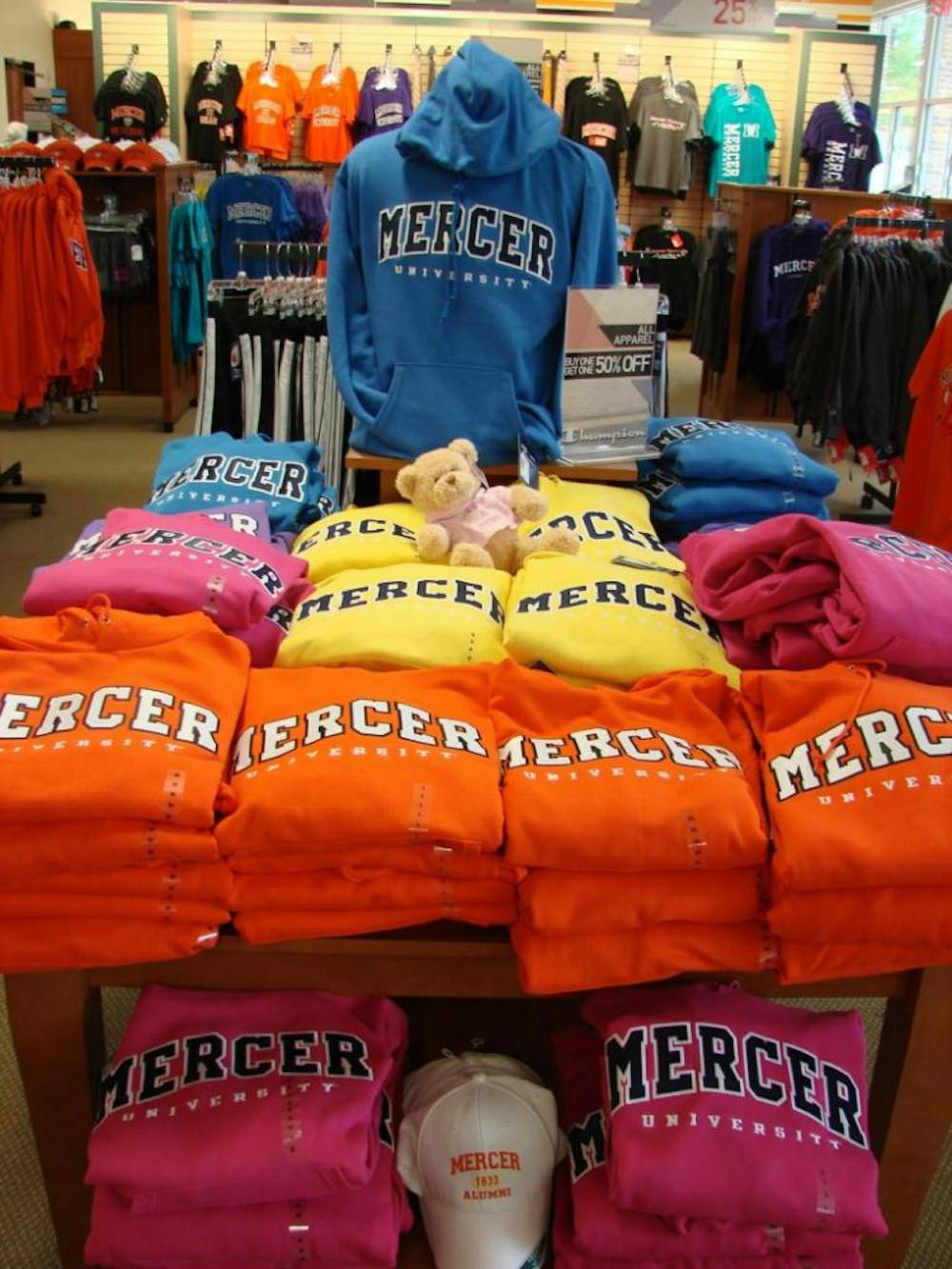 Going to the internet instead of the Mercer bookstore might save you money, but you won’t find enough Mercer hoodies.