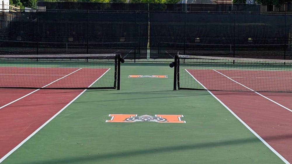 The Copelan Tennis Complex near the South Campus Entrance of Mercer University. The complex consists of eight different courts on two different levels.