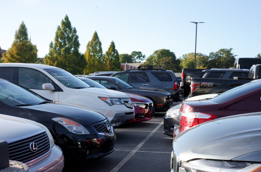 The packed Legacy parking lot. This is just one of many examples of parking lots that are full to the brim around Mercer's campus. 