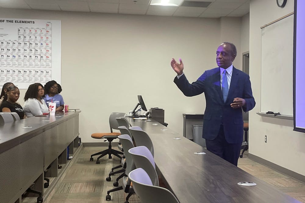 Michael Thurmond, who is a 2026 Georgia governor candidate, and Richard N. Wright, who is a 2026 Georgia lieutenant governor candidate, came to campus to discuss navigating predominantly white spaces as Black people on Feb. 17. 