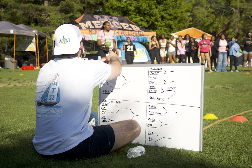 Students from Greek chapters, student organizations and sports teams competed in Camp for a Cause, one of Mercer’s largest philanthropy events. Hosted by Alpha Tau Omega in April 2025, the event raised $27,391 of the more than $126,000 collectively fundraised by Mercer’s fraternity and sorority programs last year.