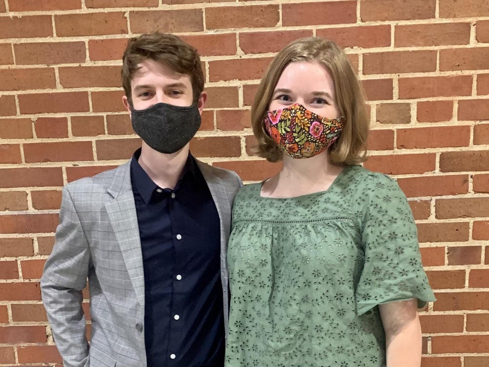 The Cluster announced that Mary Helene Hall (right) will serve as its Editor in Chief and Micah Johnston (left) as its Managing Editor for the 2021-2022 school year. Photo provided by Mary Helene Hall