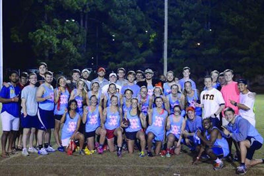  Alpha Tau Omega and Kappa Alpha Psi Fraternity, Inc. raised $800 for the Susan G. Komen foundation this past October with a philanthropy powder puff game.