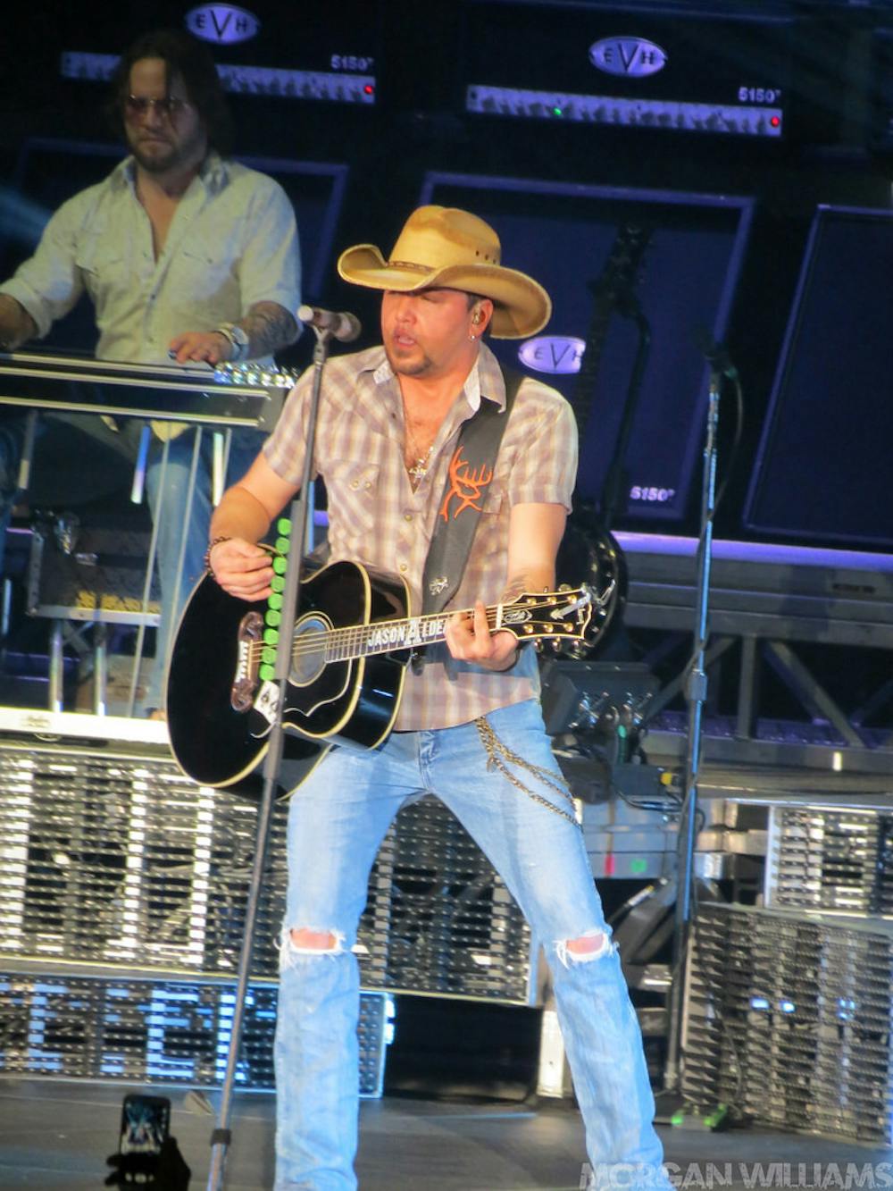 <p>Jason Aldean photographed on the 2014 Night Train Tour. Photo by Morgan Williams, used under Creative Commons 2.0. </p>