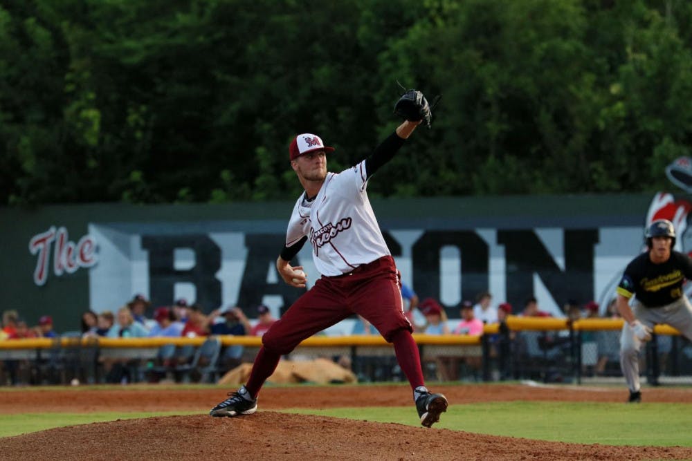 Mercer University's own Josh Farmer takes the mound representing the Macon Bacon against Gastonia Grizzlies. 