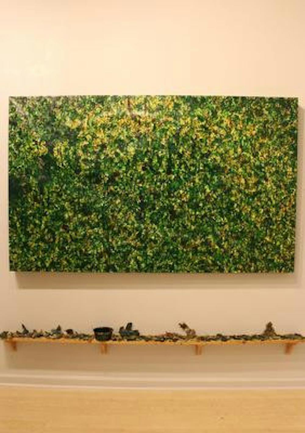 Charlie Agnew's art exhibit is meant to make the viewers feel as if they are in a forest.