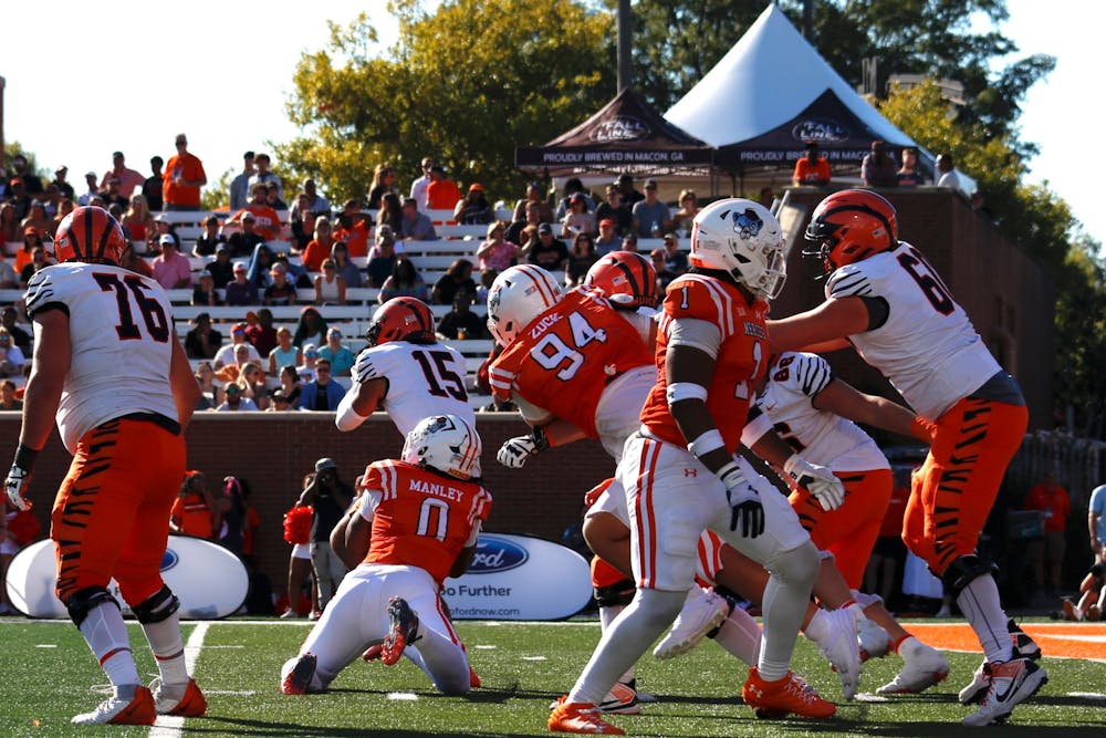 Brayden Manley '27 sacks Princeton University's quarterback, Blaine Hipa.