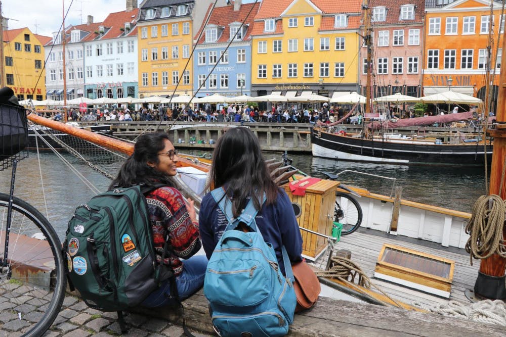 Shailey Shah and a friend explore Copenhagen during Shah's RISE Germany internship. Photo provided by Shailey Shah.