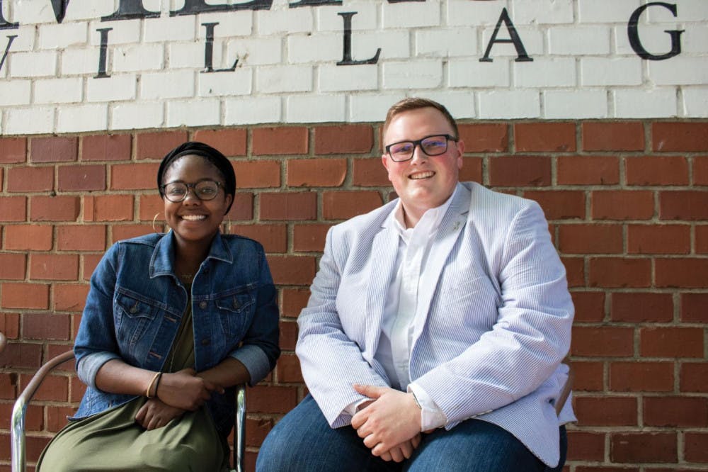 Michaela Jones (left) and Adam Penland (right) ran on the same ticket for SGA president and vice president unopposed.
