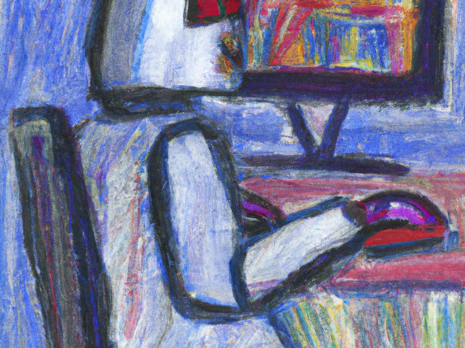 DALL·E 2023-03-22 23.37.37 - pastel painting, robot sitting at a desk typing at a computer .png