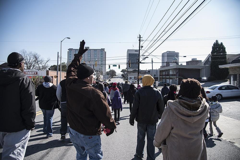 Macon's annual Martin Luther King Day March attracted nearly 1,000 people.