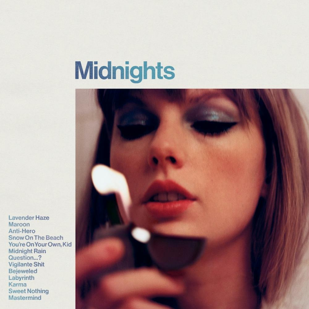 <p>This image released by Republic Records shows &quot;Midnights&quot; by Taylor Swift. (Republic Records via AP)</p>