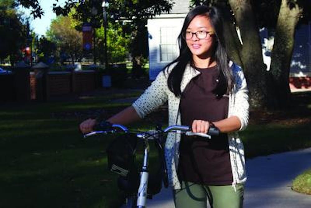 
Mercer University Chinese foreign exchange student and blogger Jiali Chen makes her way around campus during her first semester with hopes to be a journalist someday.