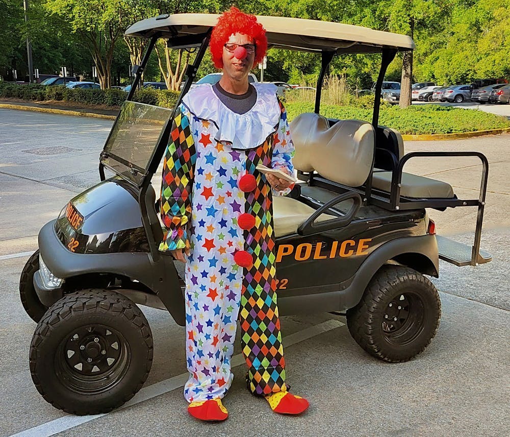 Corporal Tim Moore, who co-organized the MerPo costume contest, decorated in his famous Halloween garb. Photo provided by Moore.