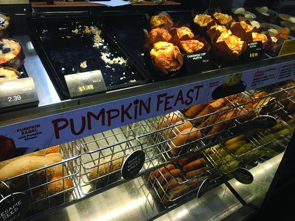 Einstein's Bros Bagels offers a few different options to get that pumpkin spice fix. Photo by Aliyah Dorsey.
