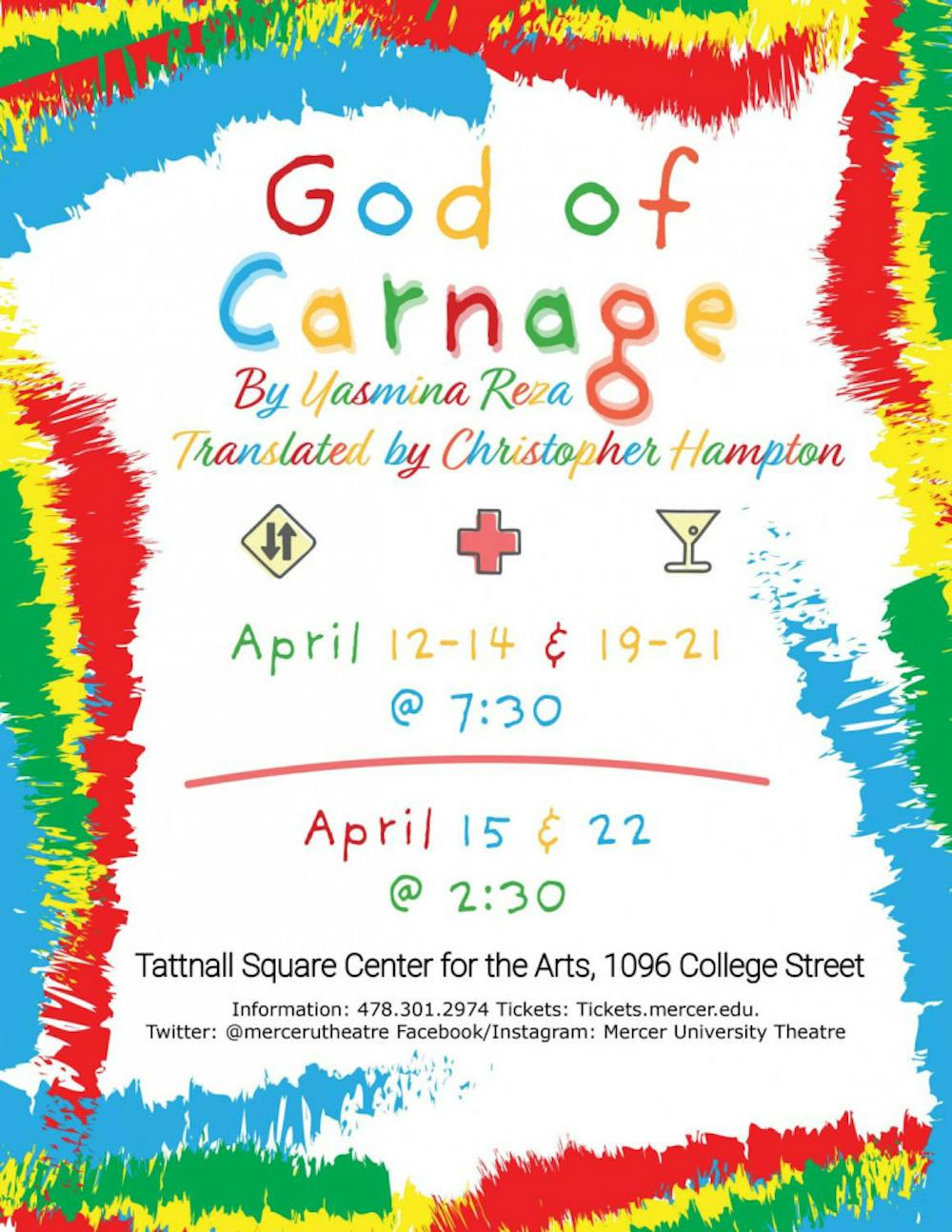 God of Carnage opens April 12th in Tattnall Square Center for the Arts. 