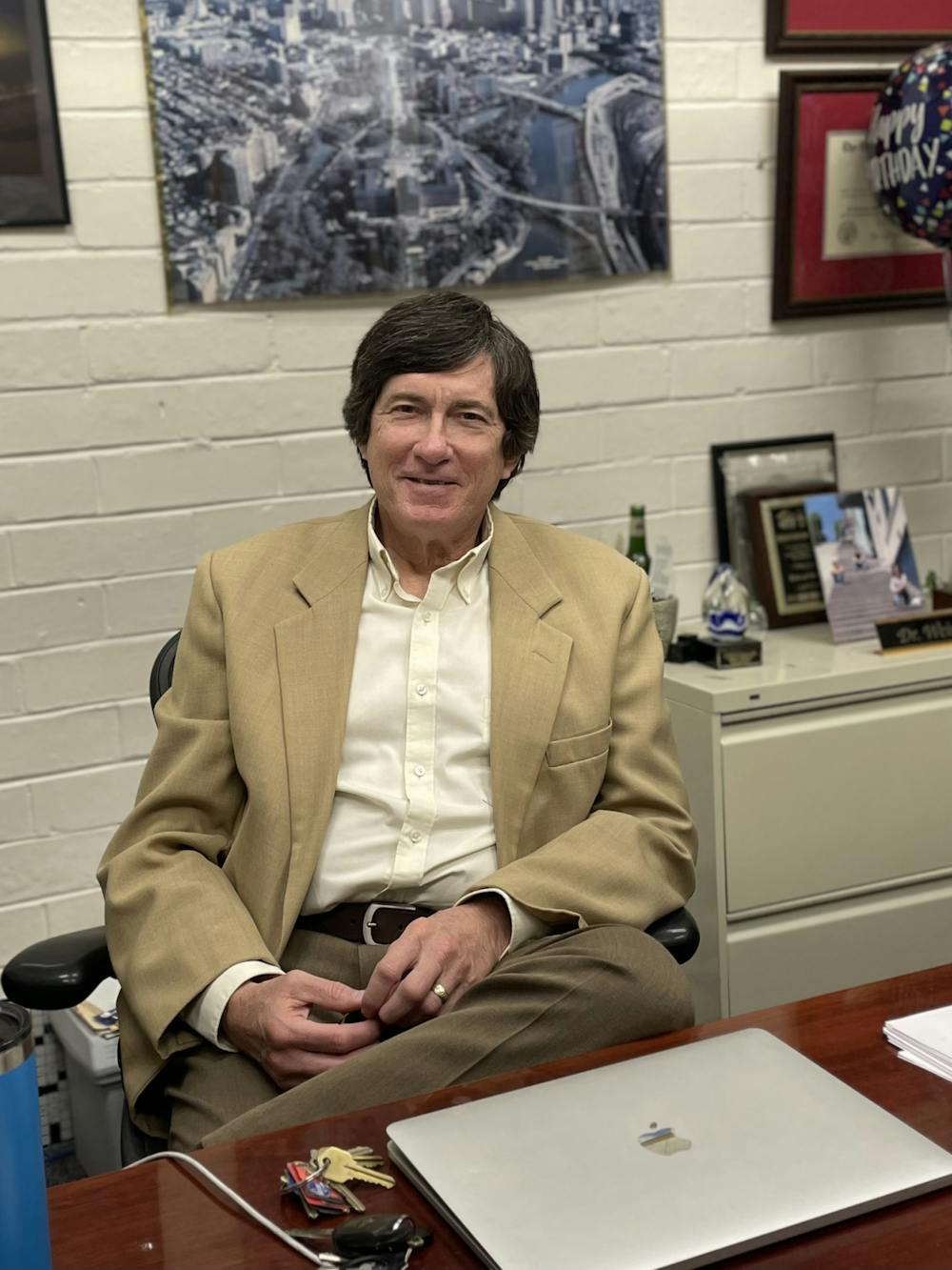 <p>German Professor Edward Weintraut will be retiring this May after 39 years at Mercer University. Photo by Eliza Moore.</p>