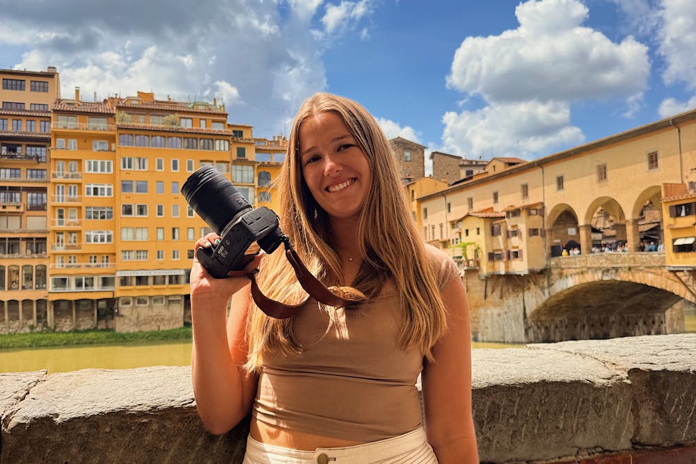 Carly Lenhardt '26 started her own freelance photography business and will spend her final semester at Mercer focusing on beach volley ball and booking graduation photoshoots. Photo provided by Lenhardt.