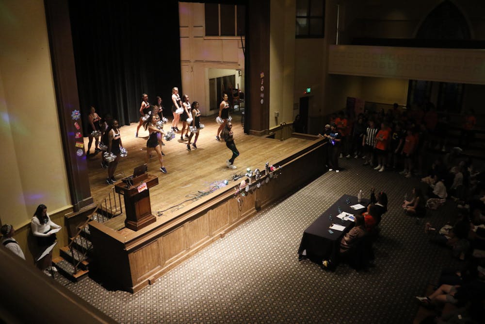 SGA President Alisha Mitchell '26 performs with the Mercer dance team at the 2025 Lip Sync battle on Nov. 14, 2025.