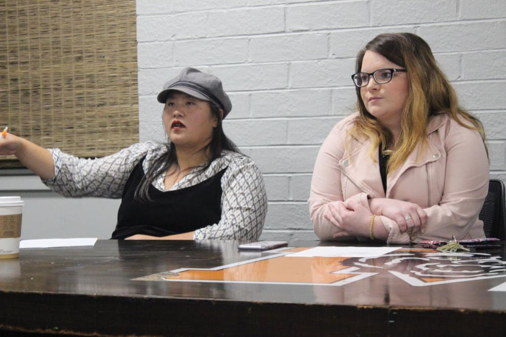 Mercer Residence Life employees discuss housing at the Residence Hall Association town hall on Oct. 16. At the meeting, students were confused over the status of the plans for the upperclassmen residence hall.