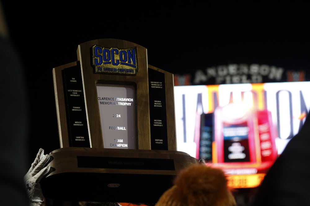 Mercer football hoisted its first league championship trophy since 1932 on Saturday night, beating Furman University en route to being named the Southern Conference's 2024 champions.