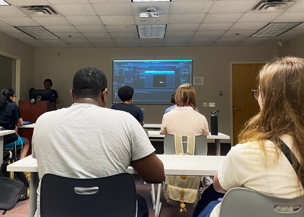 Game Development Club President Victor Smith '27 led a group through creating a snake game using GODOT game engine on Sept. 18.