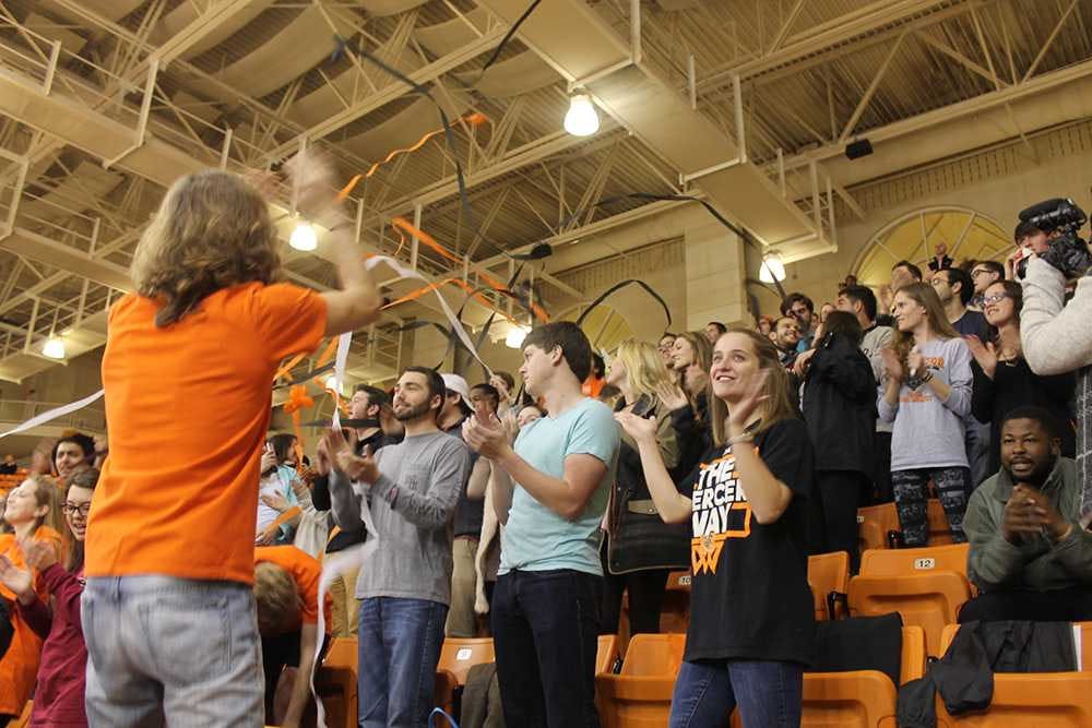 Mercer fans surprise women's basketball team for their game against Chattanooga in Hawkins Arena this Thursday