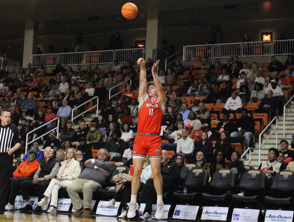 Brady Shoulders '28 shoots a three against Furman University on Jan. 25. 