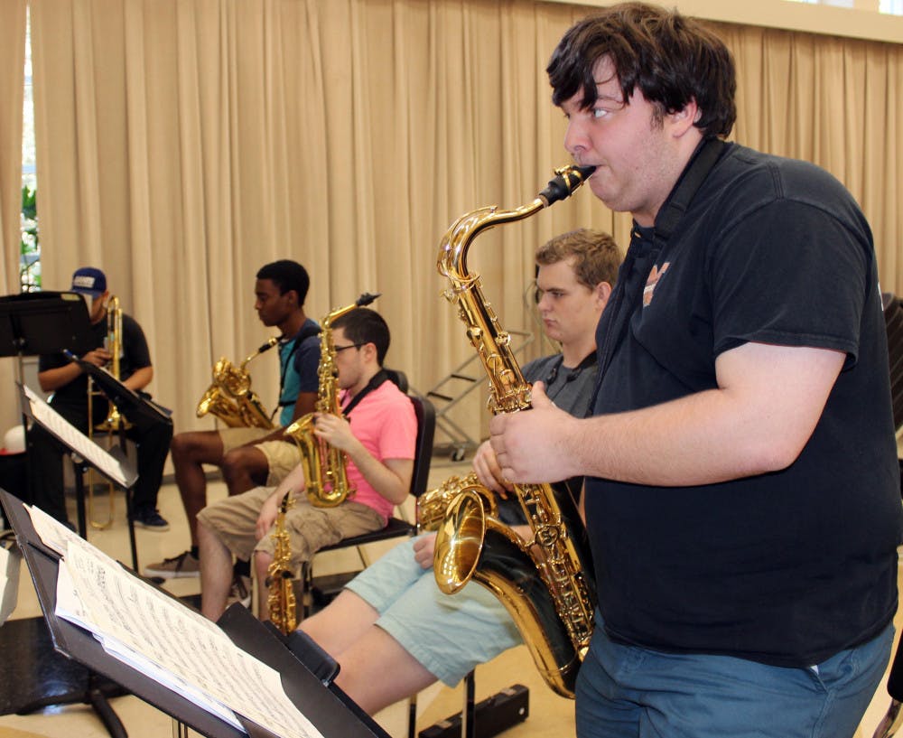 Mercer Jazz Ensemble practices at Townsend School of Music for Mercer Jazz Combo April 18.